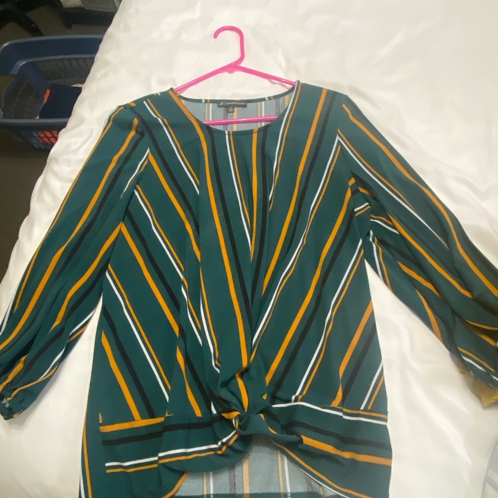Striped Green and Yellow Women's Top